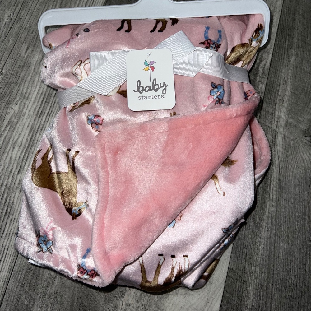 Baby Starters Pink Horse Blanket